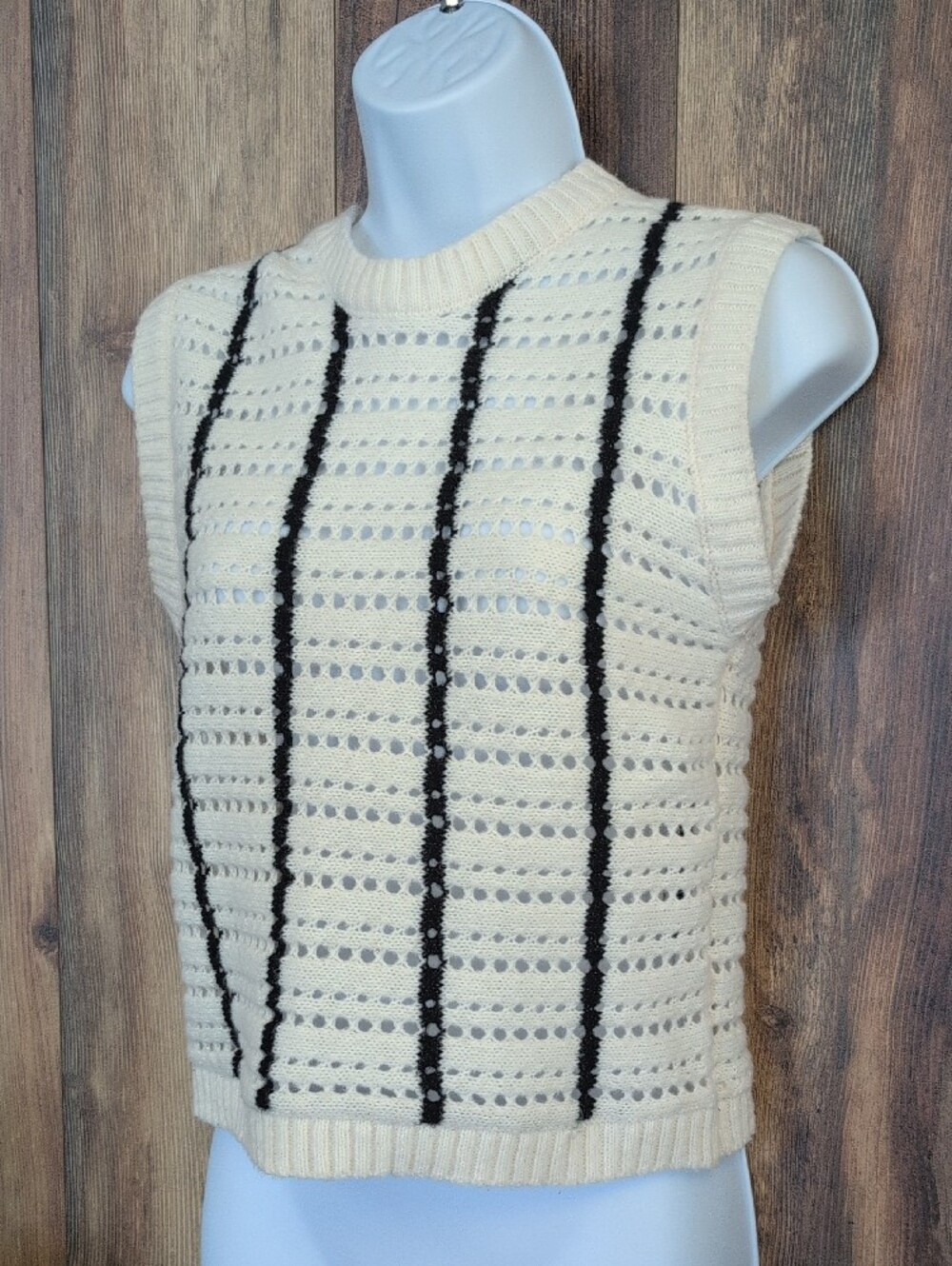 Miroh Cream Knit Sleeveless Sweater Crop Tank Vest S       697A